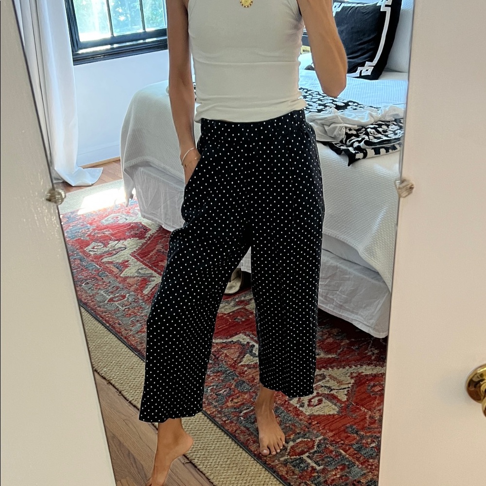 Stateside Navy and white Polka Dot Cropped Pants